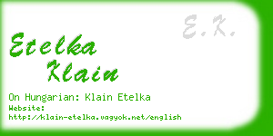 etelka klain business card
